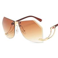 Vintage Steampunk Polygon No Frame Sun Glasses UV400 For Ladies ' s Stylish Eye Glasses Shades Gafas High Quality As Picture