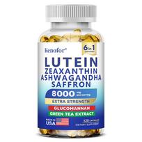 Lutein Supplement, With Zeaxanthin, Saffron Extract, Glucomannan, 120 Softgels Per Bottle 120 Capsules