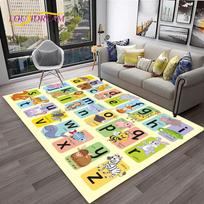 Abėcėlė ABC Ankstyvojo ugdymo Animacinis vaikų ropojimo kilimas kilimėlis miegamojo svetainės sofos dekoravimui, Didelis dekoratyvinis grindų kilimėlis 40x60cm( 15x23in ) blue
