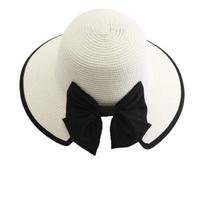 Sweet Large Bow Straw Weave Sun Hat Wide Brim Fisherman Hat Sunscreen Bucket Hat Sun Protection Bohemian Bowknot Sun Cap Summer balta