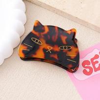 Elegant Cartoon Cat Grab Clip Metal Tooth Hair Accessories Acetate Hairpin Big Animal Hair Gripper