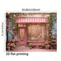 2D Sweet Pink Bakery Backdrop Floral Shop Birthday Party Photo Booth Background 47.2x31.5inch/120*80cm