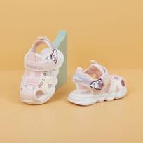 Summer Baby Sandals Cartoon Astronaut Walking Shoes Boy Girls 1-3years Outdoor Soft Soled Anti Slip Children Mesh Beach Sandals 22 rožinė