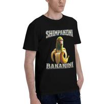 Chimpanzees Banana Funny Italian Brainrot Meme Cotton T Shirts for Male T Shirt Leisure Tee Shirt Tops S