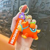 Fortune Spinning Pony Keychain Pendant Decompression Spinning Pony Doll New Year Gift Fortune Pony Bag Decor Pendant Keychain oranžinė