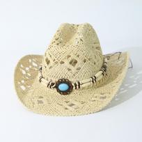 Summer Hot Straw Hat Western Cowboy Beach Hat Vacation Sun Hat One Size