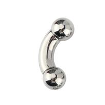 ASTM F136 Titano PIERC Lenktas Štanga Nosies Žiedas Didelis dydis 0G-12G Sriegiuotas Su rutuliukais Auskaras Lūpos Stud Antakių Labret Auskaras 2x10x5mm