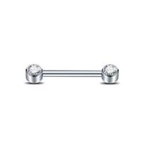 1PC 14G Implant Titanium Nipple Piercings Barbell Zircon Crystal Nipple Shield Internally Threaded Piercing Jewelry 12/14/16mm 14G 1.6x12x4x4mm