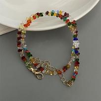 Mulit-cut Glass Crystal Irregular Beaded Choker Necklace for Women Triangle Transparent Fashion Female Collar Neck Jewelry
