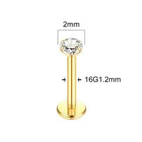 1pcs ASTM F136 Titanium Labret Piercing 2/3/4/5mm Zircon Ear Cartilage Tragus Lobe Helix Stud Earrings Piercings Body Jewelry 16G  1.2x6mm&Labret, Lip Piercing Jewelry&Body