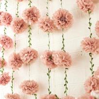 2.5m Tissue Paper Pom Pom Garlands Simulated Hanging Artificial Flowers Flowers Garland Wedding Engagement šviesiai rausvos spalvos