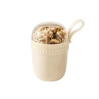 New 320ml/520ml Breakfast Cups Handheld Seal Salad Cup Reusable Leak Proof Oats Container for Oatmeal Cereal Nut Yogurt