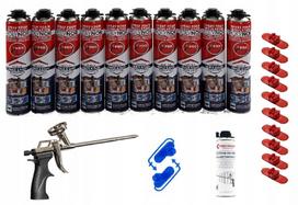 Polynor Pro Purškiami putų izoliacija 750 ml - Pradinis rinkinys 24 vnt., 10 skardinių sienų, lubų ir garažo šilumos izoliacijai
