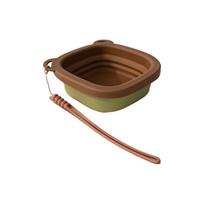 with Hanging Rope Collapsible Dog Feeder Square Design Travel Dog Food Container  Outdoor ruda