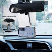 Naujas 360° pasukamas reguliuojamas atramas automobilio galinio vaizdo veidrodėlyje tvirtinamas mobiliojo telefono stovo sėdynė GPS automobilio laikiklis balta