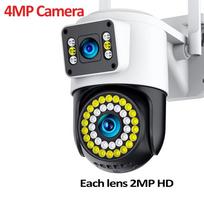 LS VISION 4K 8MP WiFi kamera Dvigubo objektyvo apsaugos kamera CCTV Dvigubo ekrano PTZ AI sekimas Dvipusis garsas 360° vaizdas Namų vaizdo stebėjimas Yoosee 4MP Camera