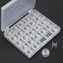 25 vnt. Namų siuvimo mašinos apatinio siūlo špulelių rinkinys Siuvimo priedai Skaidrūs plastikiniai špuleliai su laikymo dėžute Brother Janome S 25pcs skaidri