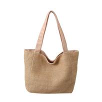 Large Capacity Straw Bag Women's Seaside Vacation Tote Bag for Commuting Shoulder Tote Bag chaki
