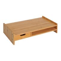 Monitoriaus stovas su stalčiais, stalo organizatorius, natūralios spalvos, 49×25,5×11,5 cm, 1 vnt