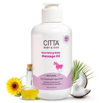 CITTA Natural Baby Massage Oil for New born & Kids | Enriched With Coconut, Olive & Almond oil for baby massage , Non-Sticky Baby Oil | 200 ml