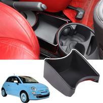 Car Handbrake Front Console Storage Box Organizer For 2011-2015 Fiat 500 Black