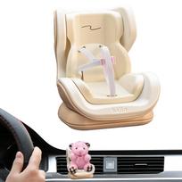 Pliušinė vaikiška lėlė automobilio sėdynės ventiliacijos spaustukas Maža lėlė saugos sėdynė [YEZHU Naujas Labubu for sitting position smėlis