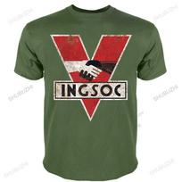 Mens 1984 INGSOC George Orwell T Shirt Big Brother Distressed Design Bladerunner Casual pride t shirt male vintage tee-shirt S