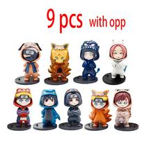 9Pcs Na ru to blind box Figures Model Ornament Anime Uchiha Sasuke Sakura Cosplay Action Figurine Model Toys Decorations Gifts