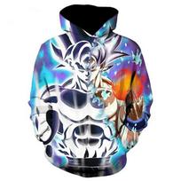 Dragon Ball Super Anime Ultra Instinct Super Saiyan Goku Printed Men's Fashion Dragonball Long Sleeve Hoodie Dragon Ball Z Sweatshirt XXS