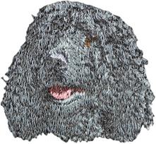 Irish Water Spaniel, Whiptail, Shannon Spaniel - dog-shaped patch, embroidered patch, unique decoration for Art-Dog backpack įvairiaspalvė spalva