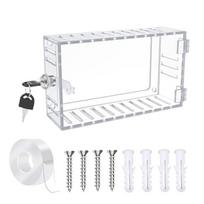 Clear Thermostat Lock Box With Key Lockable Thermostat Protective Cover Replacement Guard for Thermostats on Wall 1