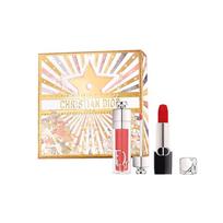 DIOR Lipstick Blue Gold Lipstick #999 + Plumping Lip Gloss #018 mėlyna
