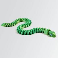 55cm Ultra-long 3D Printed Rattlesnake Model Home Decoration Ornament Mouth Body Joints Movable Halloween Scary Snake Toy Gifts 55cm