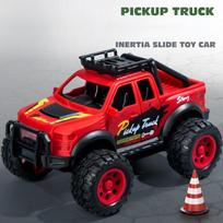 Children's Simulation Cool Buggy Toy Model Creative Realistic Inertia Buggy Pickup Truck Car Toys Pull Back Car Boy Toy Gifts raudona
