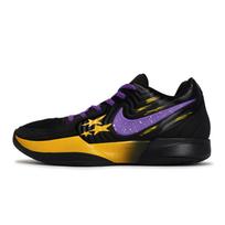 Nike Ja 2 Abrasion Resistant Low top Basketball Shoes Men's Black Purple Yellow FD7327-003(Team1189-) 40