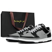 Nike Dunk Slip Resistant Abrasion Resistant Low top Skateboard Shoes Unisex Black White Gray HF5441-100(Team1480--BOX) 43