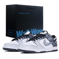Nike Dunk Abrasion Resistant Slip Resistant Low top Skateboard Shoes Unisex Black White DD1391-100(Team1083-GBAG) 35.5