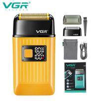 VGR 357 Double Blade Razor IPX6 Waterproof Professional Intelligent Digital Display Multi-functional Shaving Sculpting Hair Trimmer Sideburn Trimming geltona
