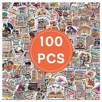 100PCS Book Sticker for Kindle, Inspirational Bookish Reading Sticker Pack Bookish Reading Literary Quote Lover for Water Bottle