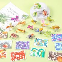 30 vnt. 3D popieriniai dėlionės žaislai gyvūnų, dinozaurų, lėktuvų ir tankų temomis, mini animaciniai dėlionės žaislai vaikams, gimtadienio šventės dovanėlės