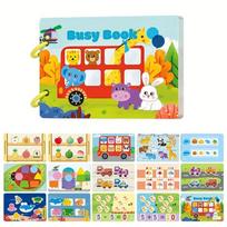 1 rinkinys Montessori, Tylus knyga, Mokomoji veiklos knyga ikimokyklinukams, Skaičiai Formos, Tactile Training - Sensory Puzzle žaislų rinkinys