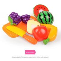 Cutting Food Kitchen Toys Set Simulate Fruit Vegetable Accessories with Shopping Basket Role Play Education Toy for Toddler Gift