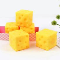 Minkšti kvadratiniai sūrio spaudomi žaislai, lėtai atšokantys, streso mažinimui, sensorinis žaislas, minkštas sviestinis sūrio fidget žaislas, Kalėdinė dovana