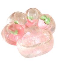 Transparent Fruit Cat Paw Squishy Soft Squeeze Stress Relief Slow Rebound Fidget Decompression Toy rožinė