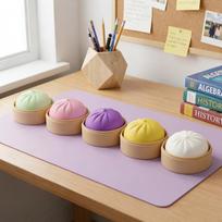 Mystery Dumpling Box: Aesthetic Steamer Bun Squeeze Toy, Creative Office Desk Ornament, Sensory Fidget for Focus, Gift
