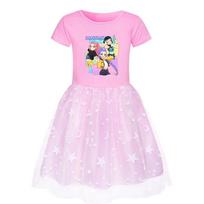 4178 Kids Girls Rumi Zoey Mira Rumi Print Mesh Dress 110cm rožinė