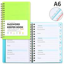 A6 MINI Size Spiral Password Keeper Book Coil Book Internet Address Organizer Logbook  Man šviesiai žalios spalvos