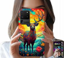 Etui Do Samsung Galaxy S20 Ultra - Kolorowe Wzory Jeleń Łoś Zwierzęta Leśne