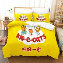3D Spausdintas Kid-E-Cats Animacinis Patalynės Komplektas Dvigulis Twin King Antklodės Užvalkalas Užpildyta Antklodė Pagalvės Užvalkalas Berniukams Mergaitėms Suaugusiems Miegamasis 135x200cm