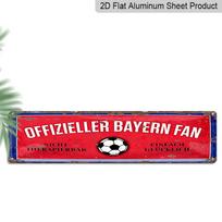2D Flat, Bavaria Ventilator Decorative Metal Sign - 4.0x16.0inch Retro Football & Beer Design, Alumium Decorative Sign, Vintage Wall Art for Sports 40cm x 10cm